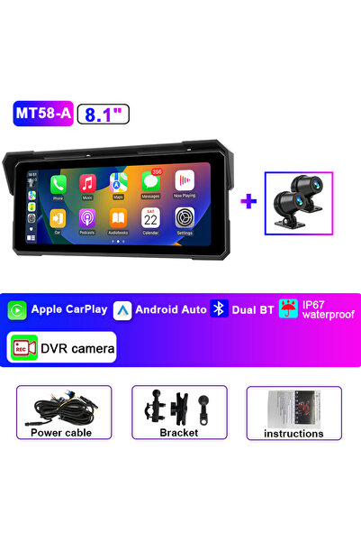 Choice1 DVR Jansite Portable 8.1 inch IP67 Waterproof Motorcycle 4K DVR GPS N...