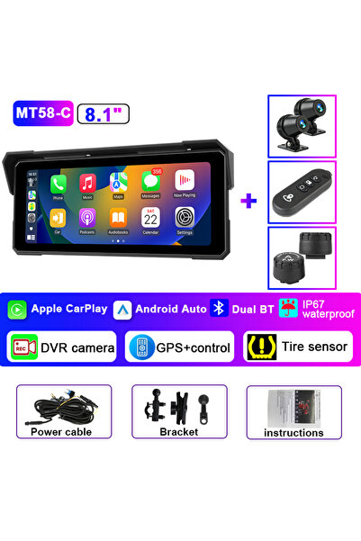 Choice3 DVR button TPMS Jansite Portable 8.1 inch IP67 Waterproof Motorcycle ...