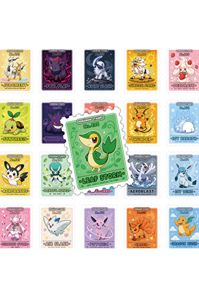 Choice Bandai 60 60PCS New Pokémon Stamp Anime Sticker Aesthetics Scrapbookin...