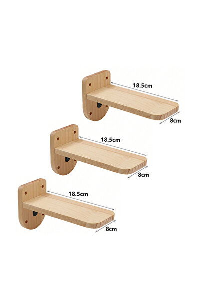 Choice 3pcs Set of 3 Natural Wood Cat Wall Floating Steps Ladder Stairs Wall ...