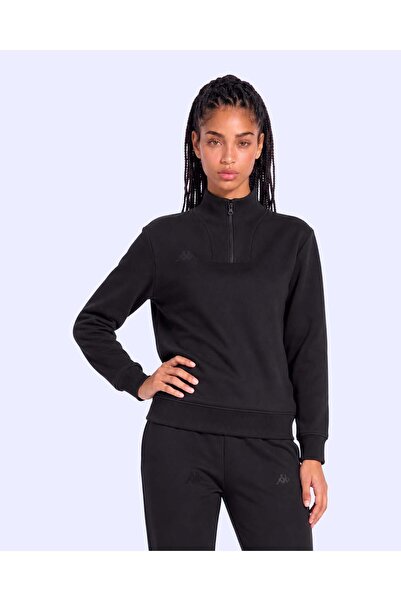 Kappa İleria Tur Kadın Siyah Oversize Sweatshirt