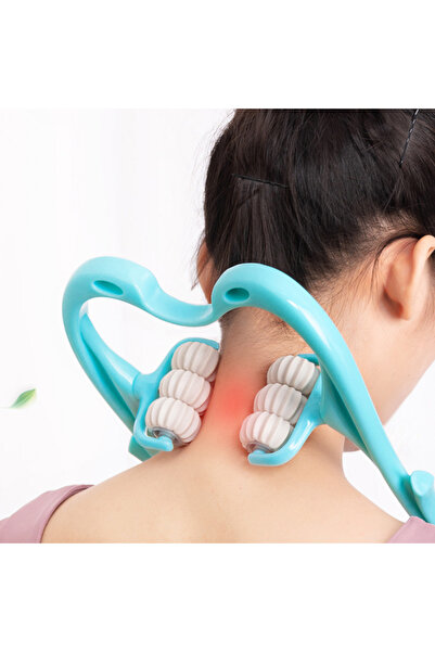 Choice Pink Six-Wheel Manual Cervical Massager for Neck Back Waist - Muscle T...