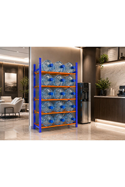 RafBurada 5 Katlı Damacana Rafı - Damacana İstifleme Rafı H:200 cm 40x120 cm