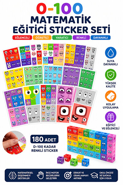 Printhome 0-100 Mathematics Educational Number and Unit Cube Sticker Mega Set...