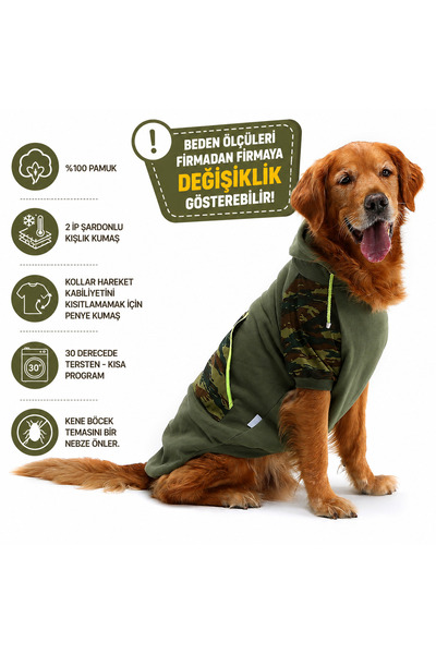 DOGİ&DOG Large Breed Military Dog Sweatshirt - Dog Suit