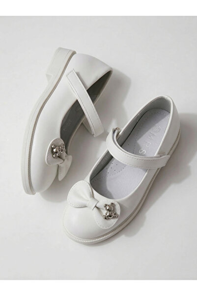 Zaira Pantofi fete albi din piele ecologica Lorete2 #24627 - 34