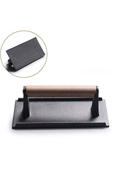 Choice1 Rectangular Cast Iron Steak Burger Press Round Rectangular Uncoated H...