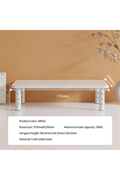 Choice White Adjustable Computer Rack Telescopic Desk Monitor Holder Elevated...