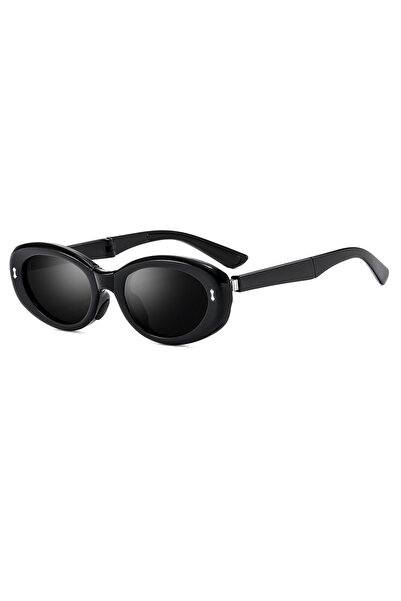 Choice black Sun Glasses Women Anti-reflective Elliptical Frame Folding Sungl...