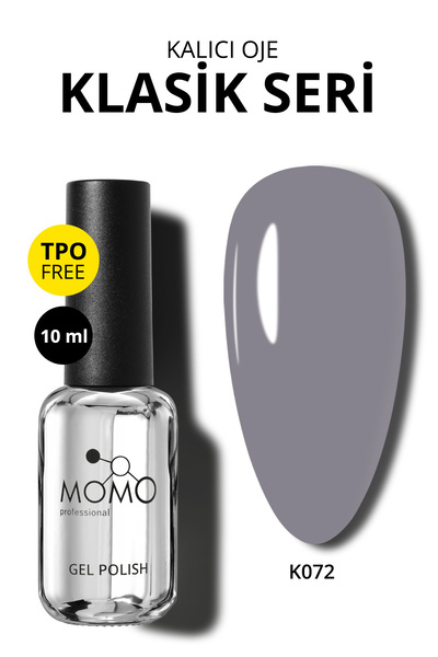 MOMO professional Kalıcı Oje K072, Gri, 10 ml