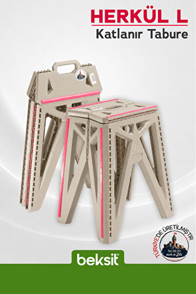BEKSİT OUTDOOR Herkül L Katlanır Reflektörlü Tabure (Kum Beji)