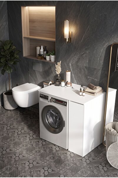 L'occi Concept Darell Çamaşır Makinesi Dolabı Çekmeceli Beyaz DL1-W
