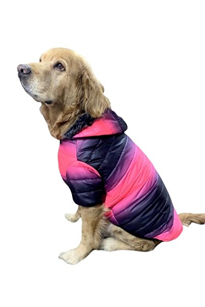 DOGİ&DOG Büyük Irk Pink Neon-black Anorak Puf Köpek Montu