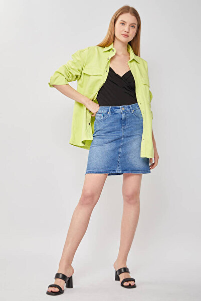Bluewhite Women's Light Blue Jean Short Skirt