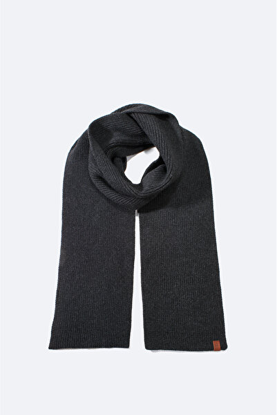 Avva Men's Anthracite Wool Corduroy Scarf B009400
