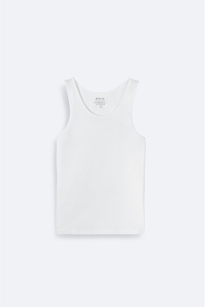 Avva Erkek Beyaz Pamuklu Basic Regular Fit Atlet B009540