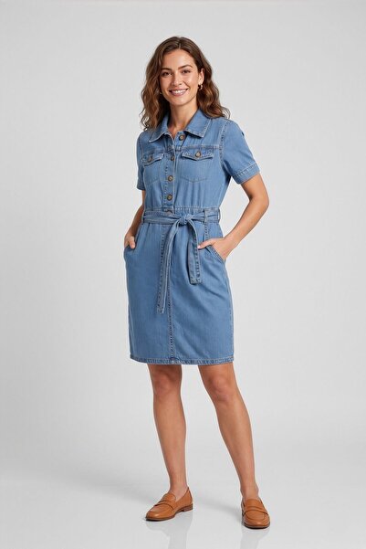 BANNY JEANS Rochie Jean cu detaliu curea