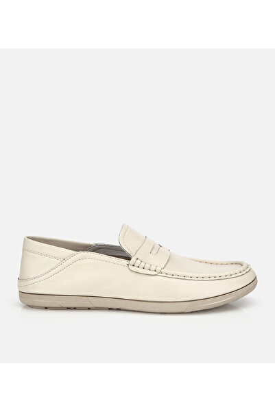 Hotiç Erkek Deri Ekru Comfort Günlük Loafer Ayakkabı