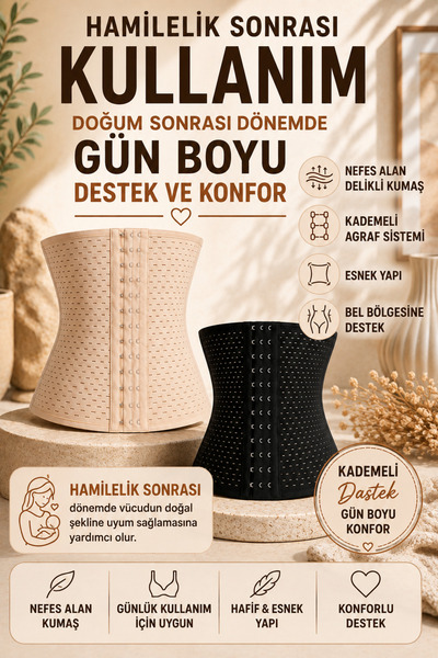 giyindegel Pachet de 2 corset de maternitate cu sârmă pentru modelarea și înt...