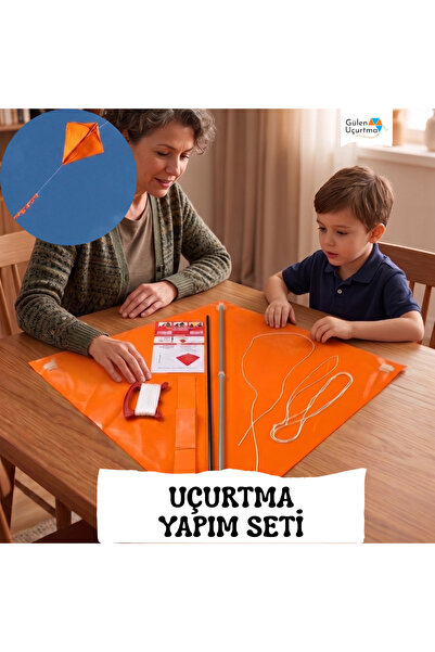 GÜLEN UÇURTMA Naylon Elmas Uçurtma Yapım Seti / Plastik Çıtalı