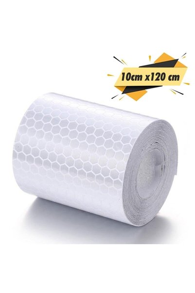 Printhome White Honeycomb Reflective Highlighting Strip Tape 10X120 cm Self-Adhesive Reflector Tape