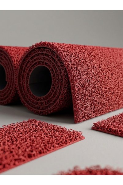 tiritoğluhome 14mm Red Color Curly Mat Width 100cm X Length 8m
