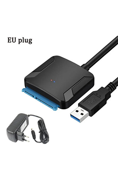 Choice With EU Plug USB 3.0 To Sata 3 Adapter Converter Cable USB 3.0 Hard Dr...