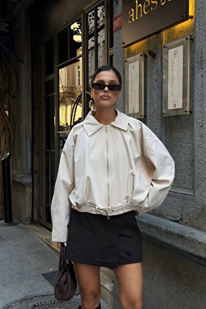 Moderk Bomber Oversize Seasonal Belted Model Women's Jacket
