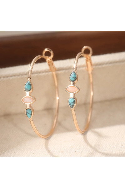 Choice Blue-green T912 Bohemian-style Retro Water Drop Synthetic Turquoise La...