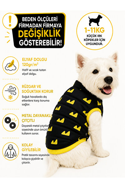 DOGİ&DOG Small Breed Bad Eyes Sleeveless Puff Vest (0.5-10KG)