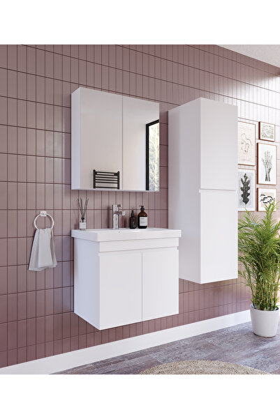 Genel Markalar ALNİTAK 3'LÜ BANYO DOLABI TAKIMI-65'lik Hilton Lavabo