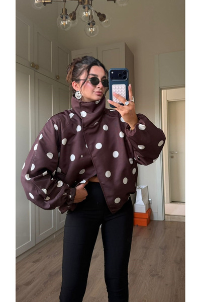 My Blog Brown Polka Dot Coat - 9757