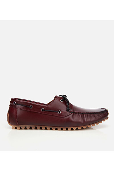 Hotiç Herren-Loafer aus Leder in Burgunderrot mit flexibler Sohle für den Alltag