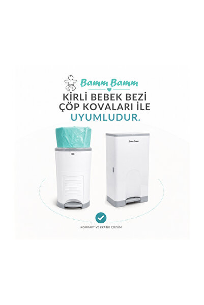 BAMM BAMM Kirli Bebek Bezi Kovaları İle Uyumlu 750 Adet Kirli Bebek Bezi Kapasiteli Çöp Poşeti