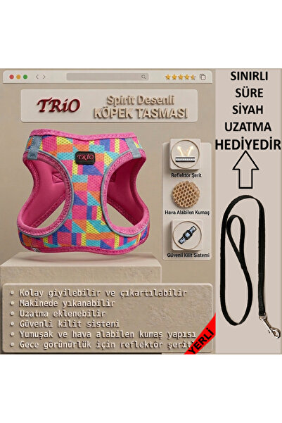 Trio Air -Mesh Small and Medium Breed Cat Dog Chest Harness Soft, Breathable,...