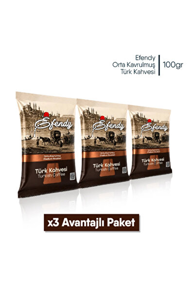 Shazel Efendy Orta Kavrulmuş Türk Kahvesi 100 gr X 3 Adet