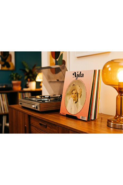 KİOfisi Plak Standı Plaklık LP Plak Tutucu Plak Rafı Metal Modern Dekoratif Plak Kitap Fotoğraf Tutucu