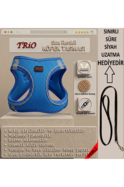 Trio Air -Mesh Small and Medium Breed Cat Dog Chest Harness Soft, Breathable,...