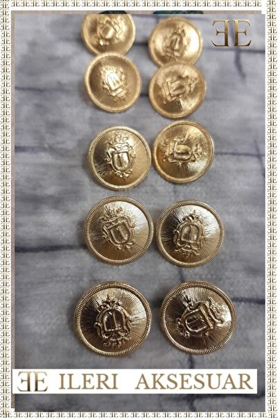 ILCARE ƎE GOLD METAL Düğme 24 BOY 14 mm ,10 Adet