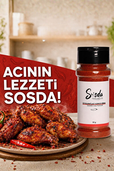 Sosda Tütsülenmiş Acı Kırmızı Biber ( Tuzluk Serisi ) 50 gr