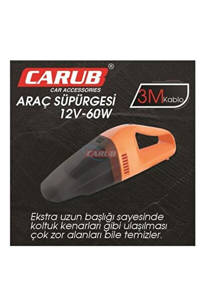 Genel Markalar Orginal Carub Oto Süpürge 12v Çakmaktan Turuncu Ce Belgeli