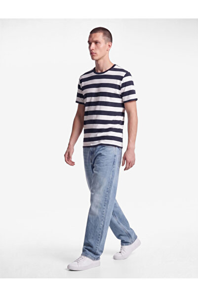 Koton Regular Fit Short Sleeve Tok Fabric Striped Crew Neck T-Shirt