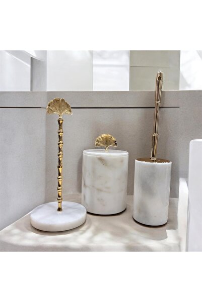 marandmore Ginko White Marble 3-Piece Bathroom Set