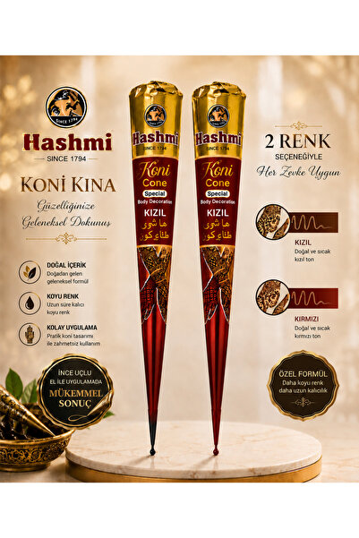 hennadibace 2'li 2 Renk Külah Hint Kınası - Henna Cone Tattoo Henna Stencil -...