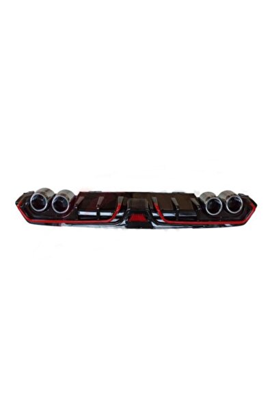 LeonPart Honda Civic Fc5 4 Egzoz Kırmızı Şeritli Difüzör