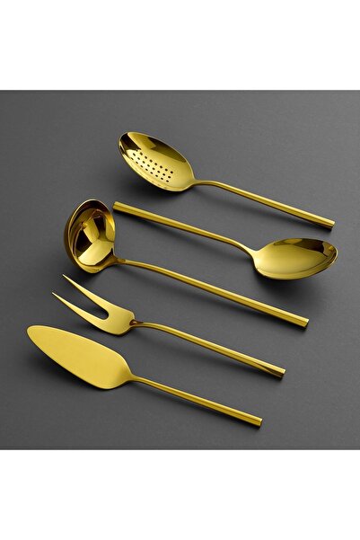 Jumbo 1001 Titanium Gold 5 Piece Serving Set