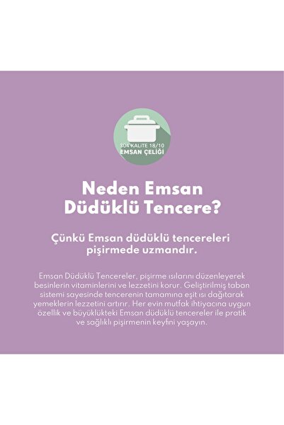 Emsan Burcu Paslanmaz Çelik Düdüklü Tencere 10 Lt