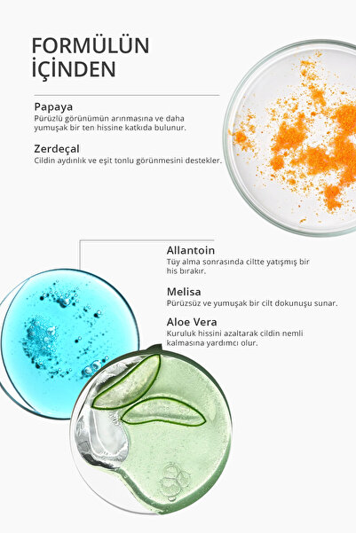 Lien Beaute Kraliçe Arı Tüy Dökücü ve Pürüzsüzletirici Krem Unisex Papaya Zerdeçal Allantoin Shea Butter