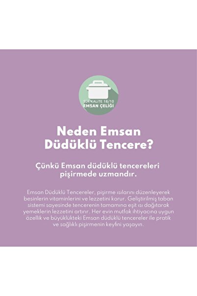 Emsan Burcu Paslanmaz Çelik Düdüklü Tencere 6 Lt