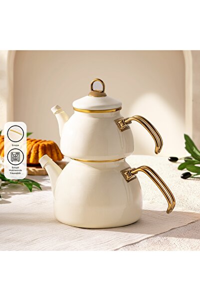 Emsan Retro Emaye Çaydanlık Takımı 1.1 lt - 2.3 lt